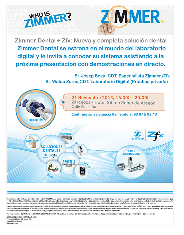 FORMACION CONTINUADA CAD-CAM. ZIMMER (21 Noviembre 2013)